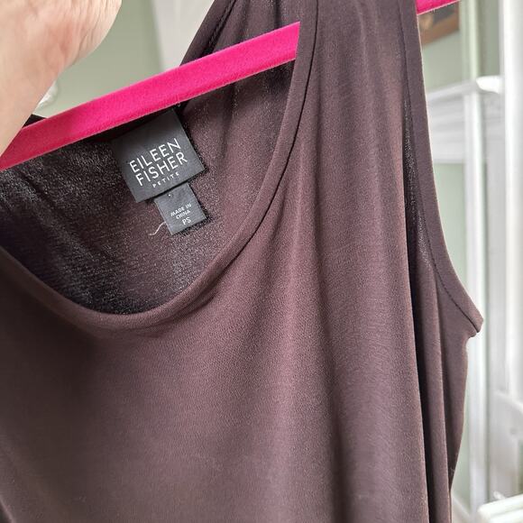 Eileen Fisher Womens 100% Silk Top Size PS Small Wine Minimalist Layering System - Picture 6 of 7